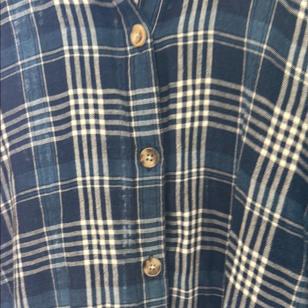 NWT 🌸 J Jill Blue and White Plaid Tunic Size Large - Picture 5 of 10